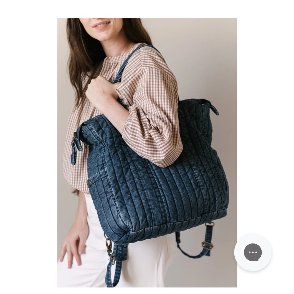 Stylish Blue Quilted Baby Bag